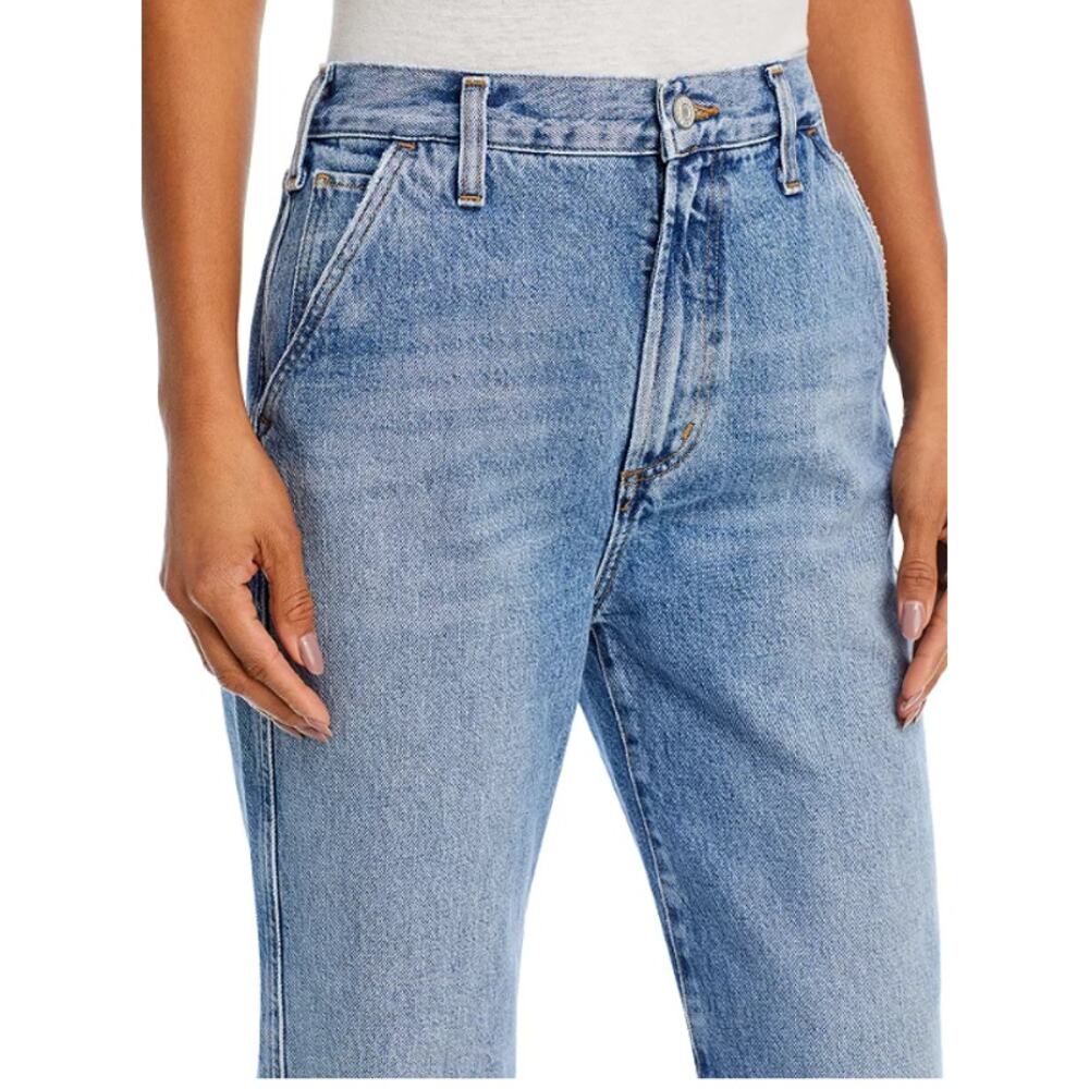 AGOLDE WOMENS 27 COOPER HIGH RISE STRAIGHT TROUSER JEANS COMMAND BLUE NEW - Picture 3 of 14